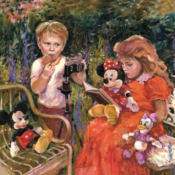 Reading to Minnie IS Disney Oil Paintings
